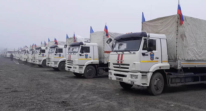 Thêm bảy toa xe chất đầy hàng viện trợ nhân đạo từ Nga đã đến Nagorno-Karabakh